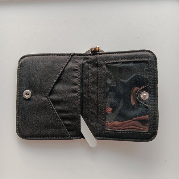 Vera Bradley Bandana Swirl Wallet ID Card Holder Black Silver Blue Pink White 4" - Picture 6 of 8